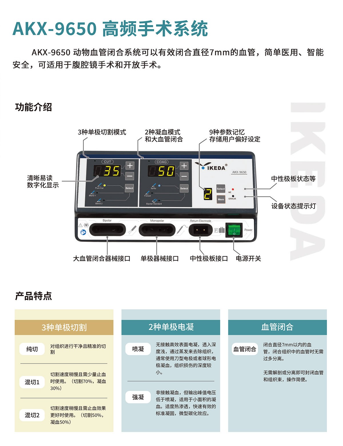 高頻手術(shù)系統(tǒng)  AKX-9650